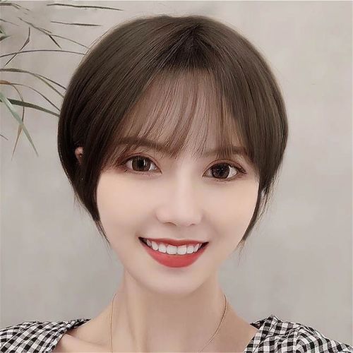 最新减龄短发图片,减龄显瘦的短发发型 假发女短发真发头套圆脸网红波波头韩式发型自然少女减龄假发套