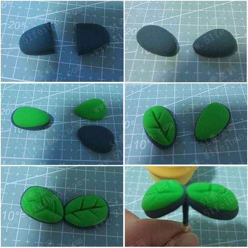 教程列表 内容详情将前面做的叶子插在花盆中间,就完成一个小盆栽.