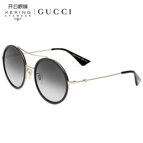 古驰(gucci)太阳镜女 墨镜 渐变灰镜片黑色镜框gg0061