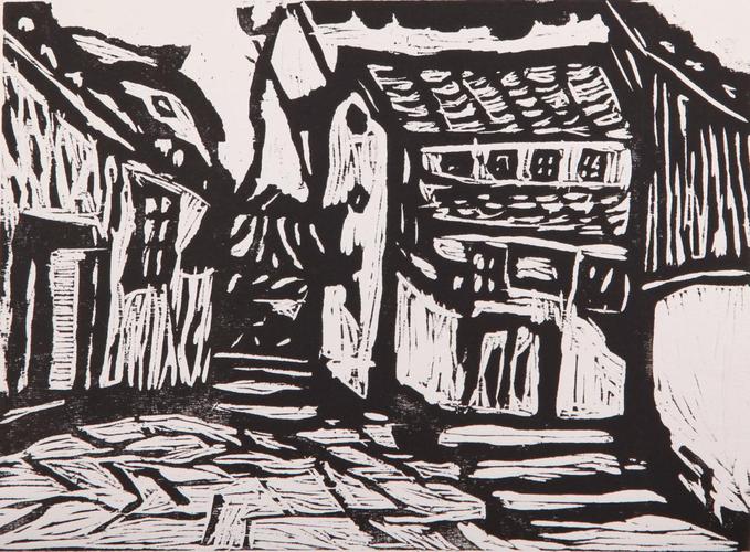 陈河老房子 郭娇_构元中学学生木刻版画进京参展作品