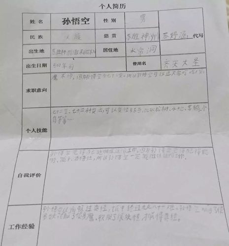 同学们都非常有想法,也将孙悟空的技能之类的写了出来,各种各样的