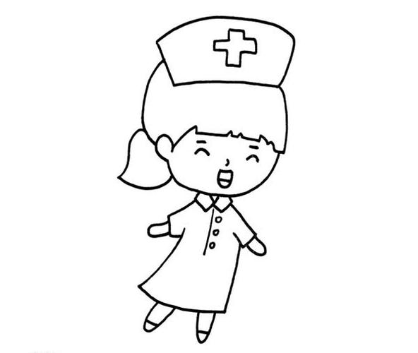 漂亮的白衣天使简笔画步骤图片教程