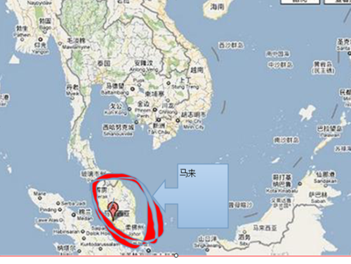 我需要一章地图,明确标注一下马来西亚在地图的哪里?谢谢!