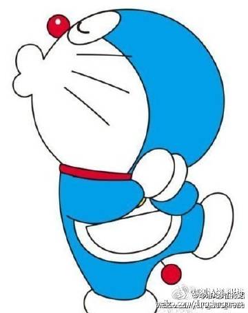 哆啦a梦亲亲简笔画
