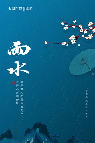 大气传统24节气雨水海报-众图网