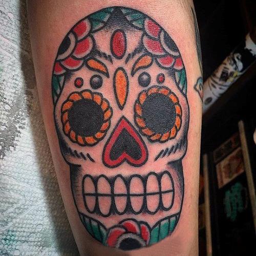 纹身骷髅头 多款彩绘纹身素描纹身骷髅头图案(7/9)