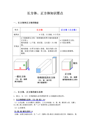 长方体正方体知识要点.doc