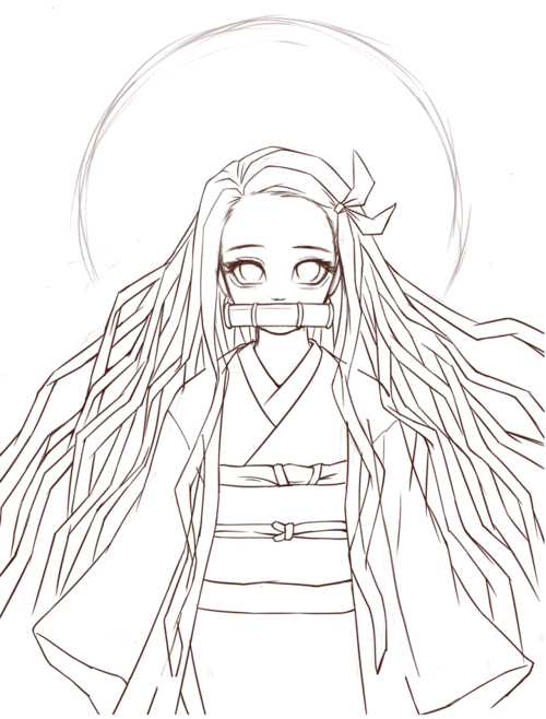 鬼灭之刃—灶门祢豆子同人图|插画|创作习作|小小七_jenney - 原创