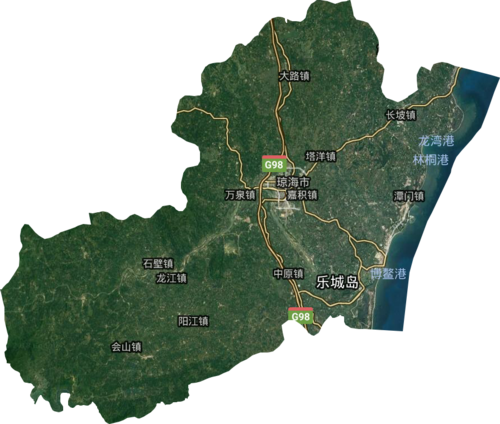 琼海市高清卫星地图,琼海市高清谷歌卫星地图