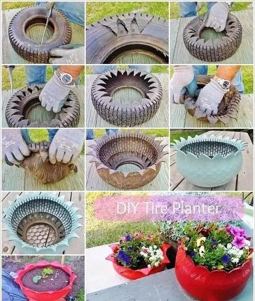 旧轮胎直接丢掉,你就亏大了.多款轮胎创意改造