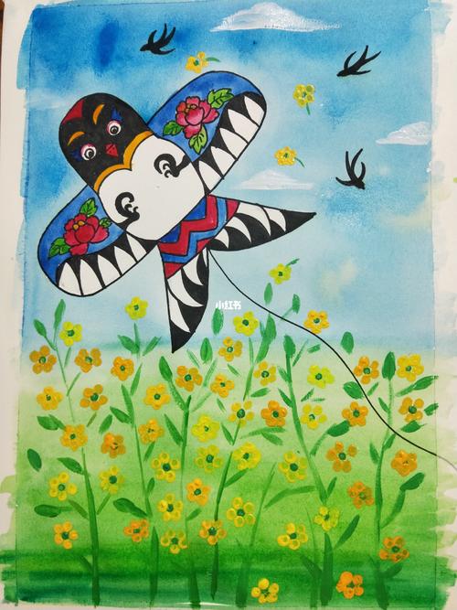 京燕风筝09_水粉画_文化_绘画