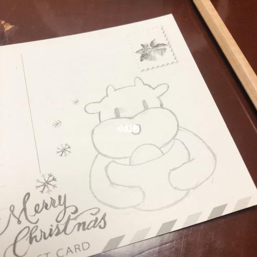 90牛年快乐|明信片手绘|临摹_简笔画_明信片_手绘_手帐_新年去哪玩