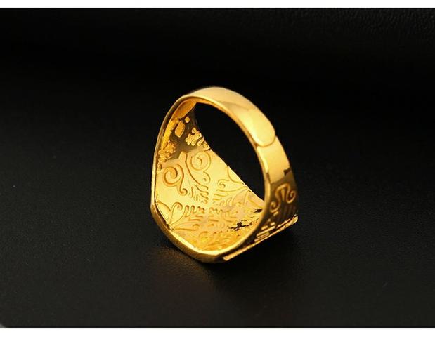 双旦礼遇寻珍爱珠宝戒指男款金戒指足金999指环开活口宽面福龙大气