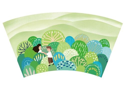 环保竹纤维杯体插画设计