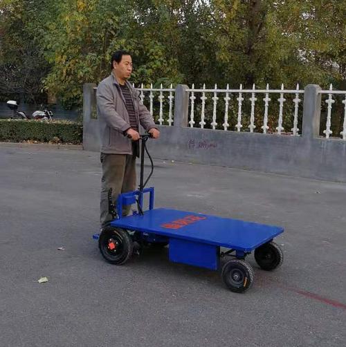 工厂工地电动手推车平板车载重王四轮车仓储车间超市爬坡车搬运车