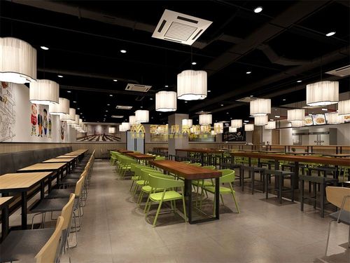 广州72街中式连锁快餐店50平米现代风格装修案例