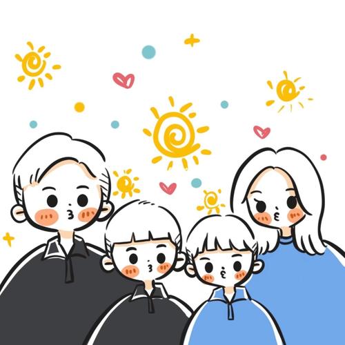 手绘头像简笔画全家福一家四口一家三口_全家福_简笔画_手绘_头像