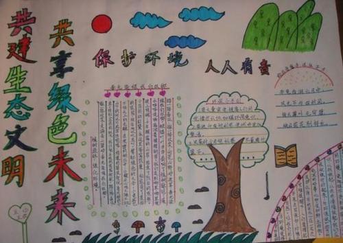 保护环境手抄报图片-共建生态文明_环保手抄报 - 5068儿童网