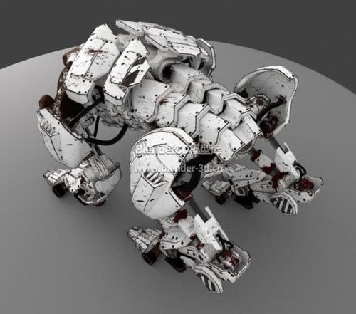 重型四足爬行机器人blender模型