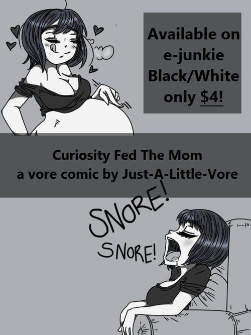curiosity fed the mom b/w comic by just-a-little-vore