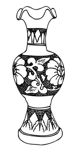 破碎瓷器的简笔画