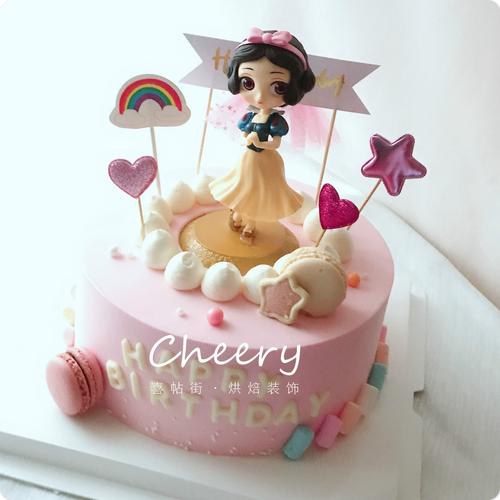 梦幻花仙子精灵生日蛋糕装饰摆件图片小仙女女孩卡通派对甜品模型