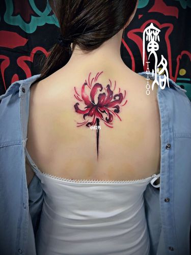 长沙纹身-彼岸花纹身_纹身_彼岸花_刺青_魔烙刺青纹身