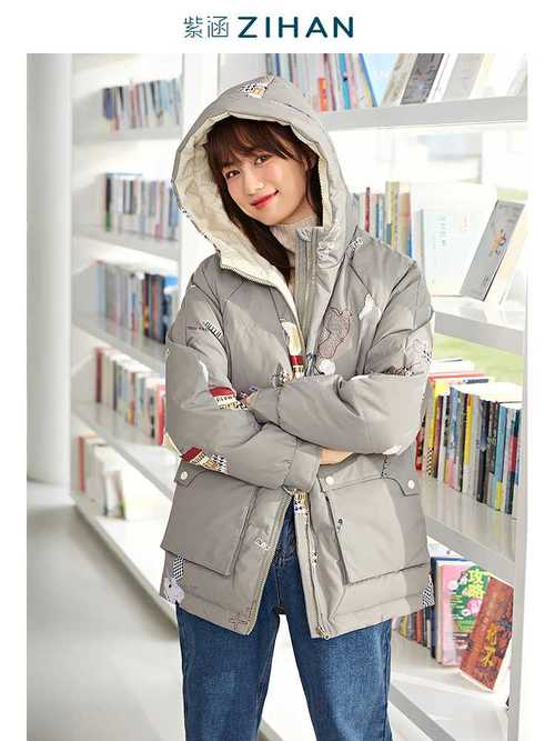 紫涵冬季羽绒服女短款修身保暖棉袄小个子棉衣外套加厚连帽仙女