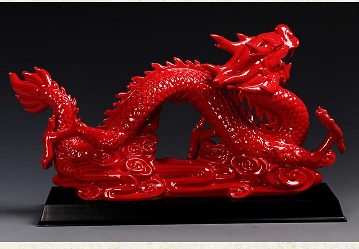 厂家直销中国龙红瓷开拓辉煌中国龙财运陶瓷工艺品
