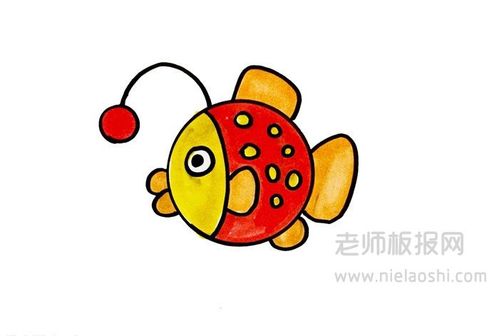 灯笼鱼简笔画图片 灯笼鱼怎么画的
