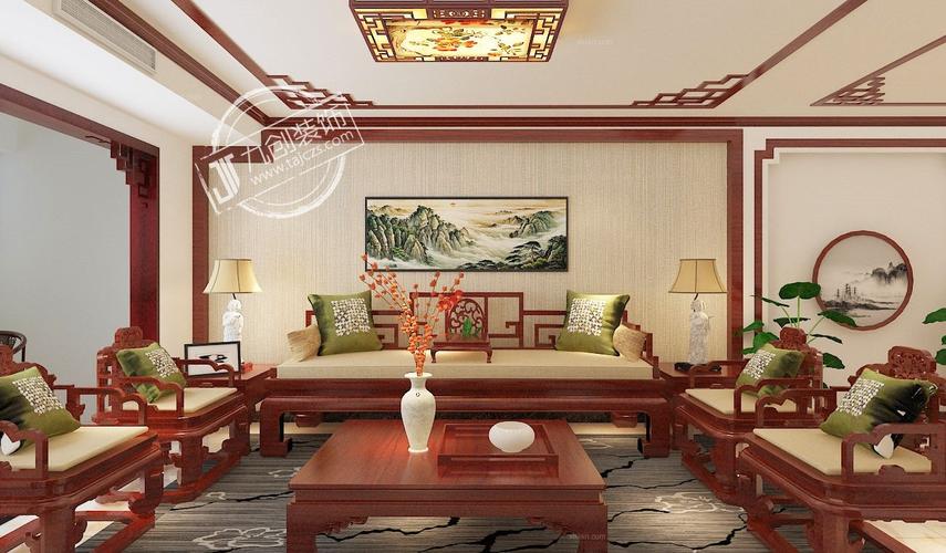 新泰特变森林163平中式风格装修效果图