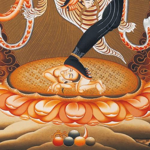 藏传金刚亥母藏族挂画西藏密宗供奉唐卡客厅现代装饰画