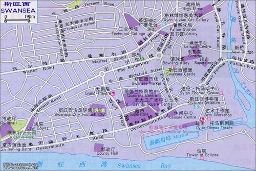 威尔士斯旺西地图英国地图库