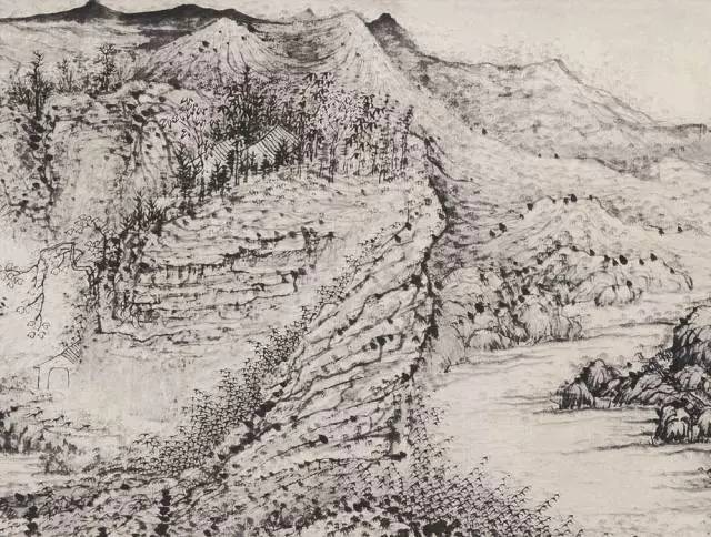 搜尽奇峰打草稿图卷局部