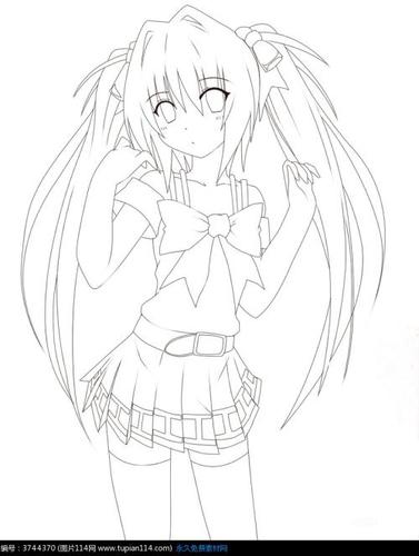 女孩素描画漂亮简单简笔画