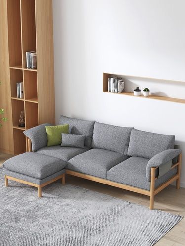 日式沙发小户型家具北欧风实木日系风格北欧木质原木色布艺原木风