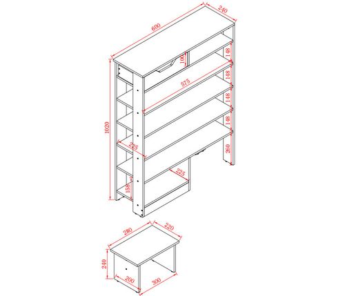 时尚简易六层鞋架储物柜创意鞋柜鞋架60cm