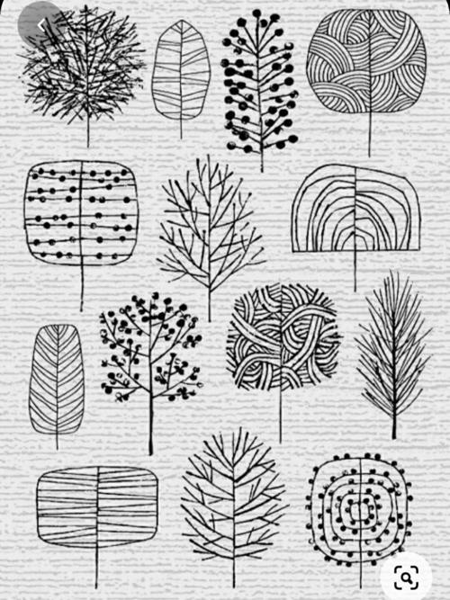 临摹简笔画3 | 线条树98_简笔画_植树节去哪玩_文化