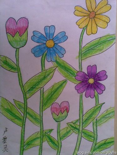 50幅儿童画花图片大全