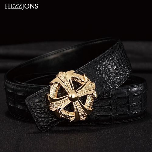 赫泽琼斯hezzjones克罗心皮带男真皮鳄鱼纹牛皮裤腰带休闲百搭潮流