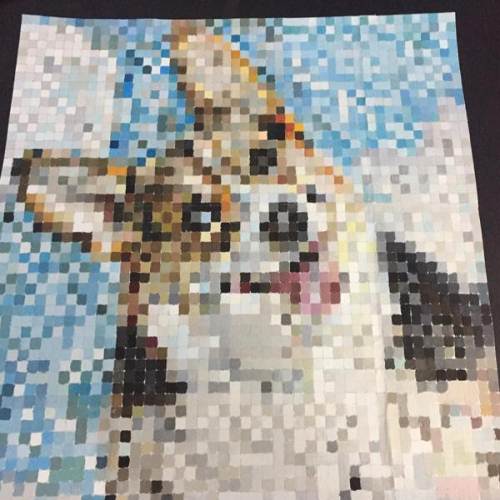 马赛克格子画图片风景