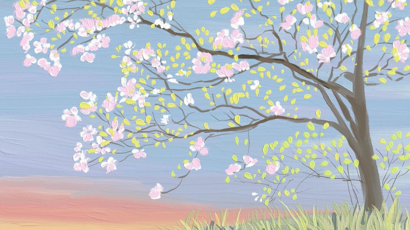 ins风可爱少女心油画质感手绘,艺术壁纸-回车桌面