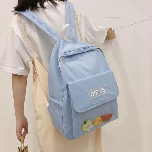 网红少女心书包古着感女帖色背包校园初中学生秋游容量双肩包