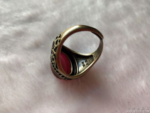 大清乾隆年制925纯银镶嵌宝石戒指
