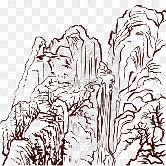 山水简笔画图片_山水简笔画设计图片素材大全-千库网