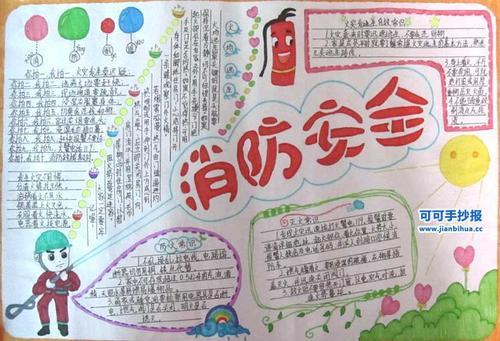 高清高中消防安全手抄报 消防安全手抄报