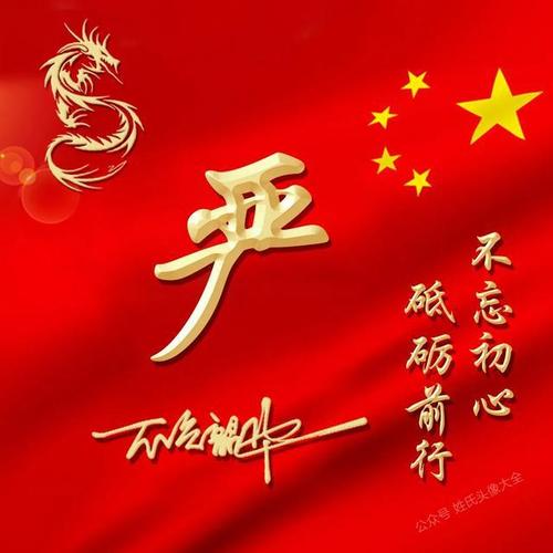 2021爱国正能量姓氏头像不负韶华不忘初心砥砺前行