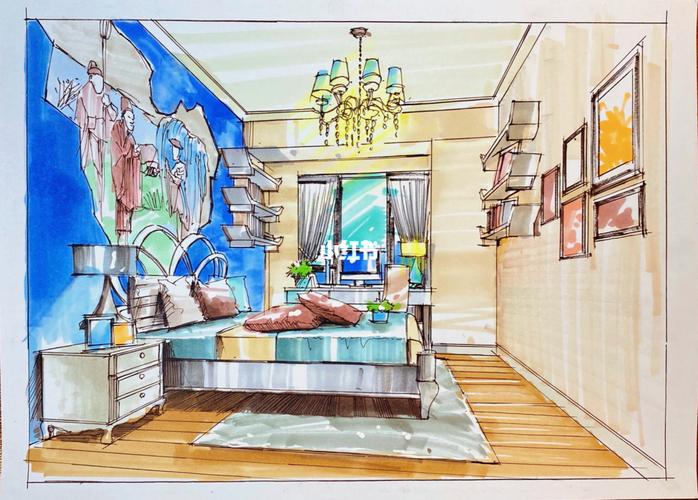 马克笔室内手绘效果图【上篇】_手绘_马克笔_绘画_画画_绘画日常_文化