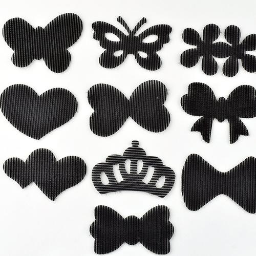 訫美韩版发饰蝴蝶结方形花朵海星发帖魔术贴发粘黑色刘海贴10件套