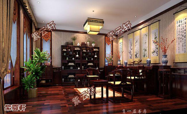 青岛李总别墅豪宅中式装修效果图复古中式风格大方清雅温润奢华